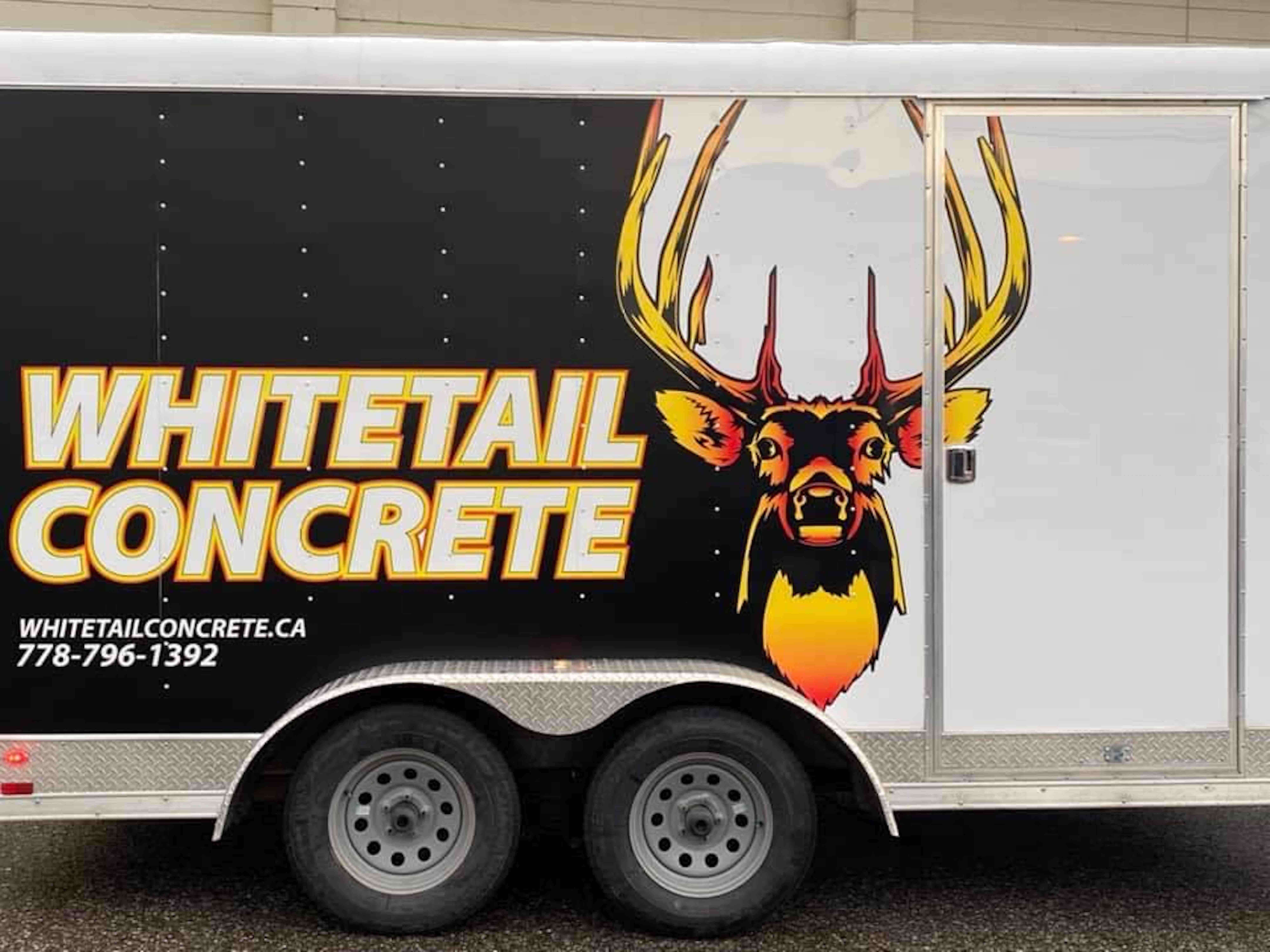 Whitetail Concrete trailer on a job site
